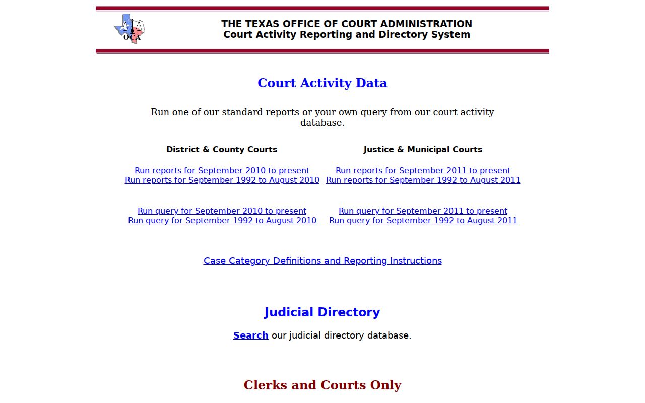 Brown County court docket activity report controls