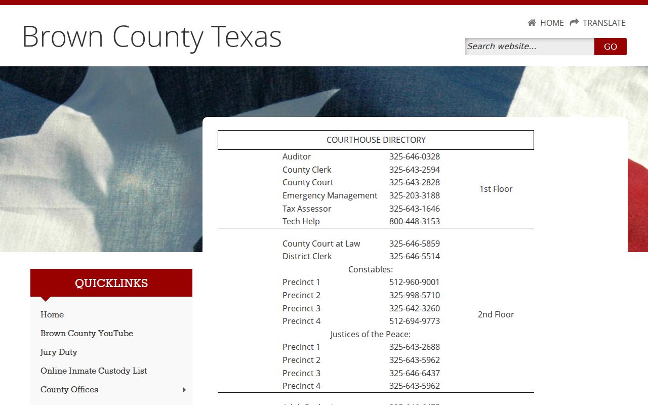 Brown County court records courthouse clerk directory