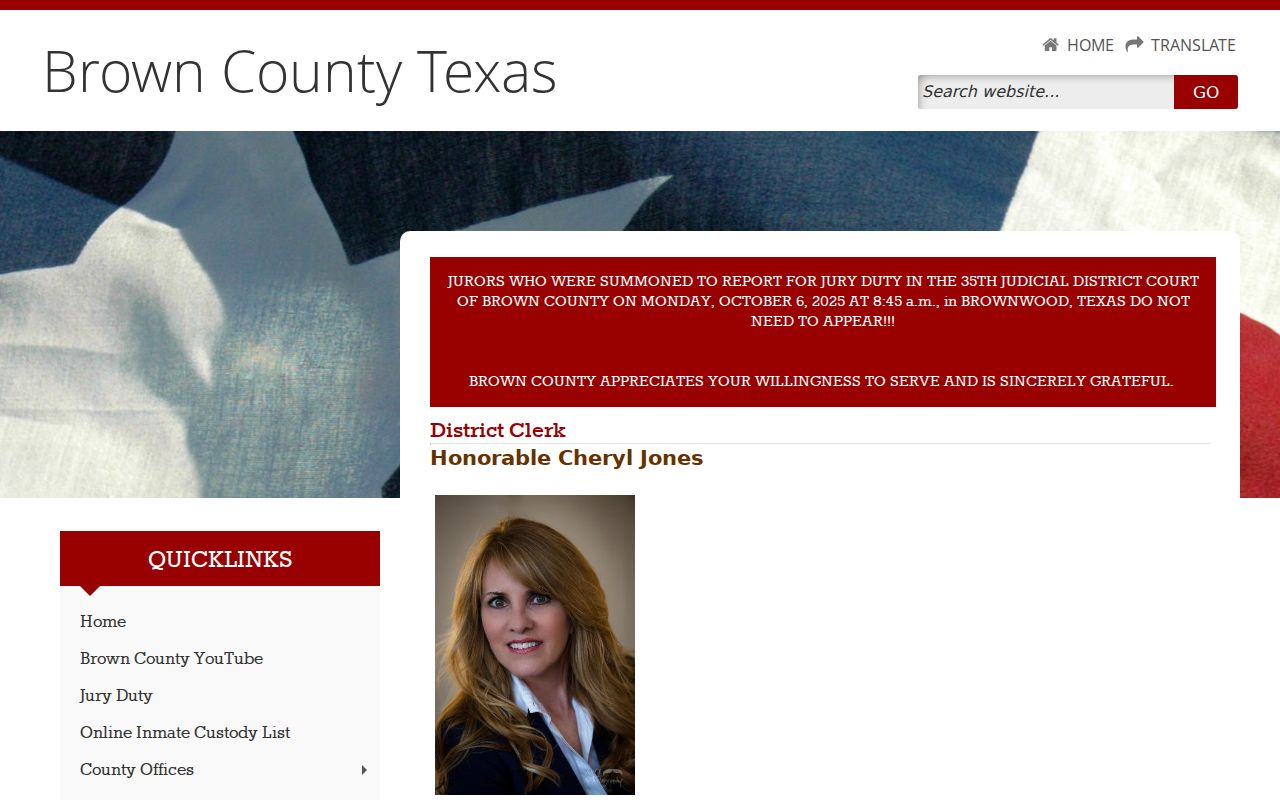 Brown County court records District Clerk details